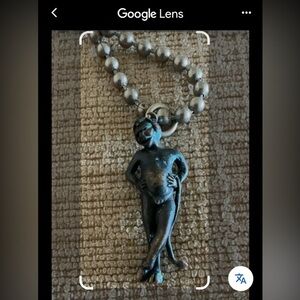 Vintage Gabriella Kiss Oxidized Sterling Silver Devil Pendant